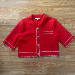 Maje Paris Short Sleeve Cropped Cardigan